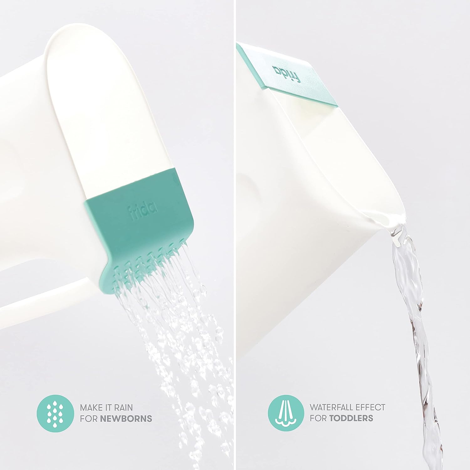 Control The Flow Rinser by Frida Baby Bath Time Rinse Cup with Easy Grip Handle and Removable Rain Shower - Image 2